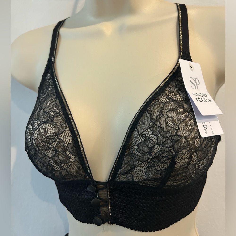 Simone Perele black lace bralette size XS